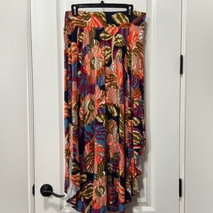 HD in Paris Colorful Abstract Maxi Skirt size Large Waist 16-17, L 25 side 39”